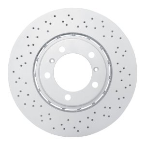 Porsche 911 Brake Rotor (1) - Right Front - R1 Concepts - Drilled Carbon Alloy GeoMET - `17-`23